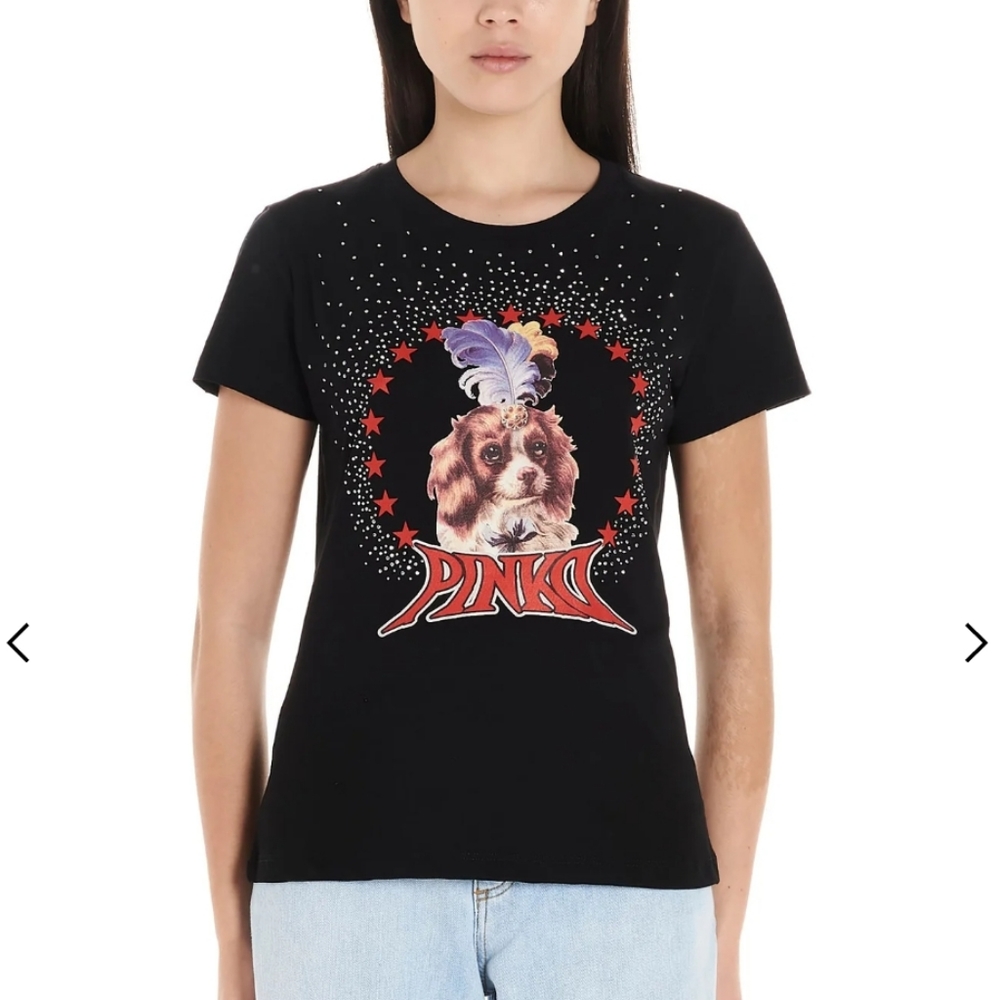 Pinko cocker spaniel, red star bling t-shirt cavalier king charles span…